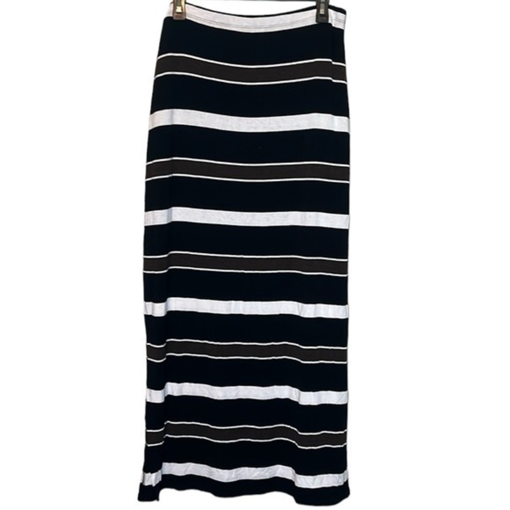 WHBM maxi skirt long skirt striped skirt women’s size medium black brown white